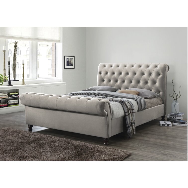 Aslef king upholstered deals bed